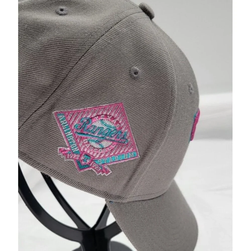 47‎ Brand Texas Rangers MVP One Size Gray,Teal And Magenta Side Patch Snapback